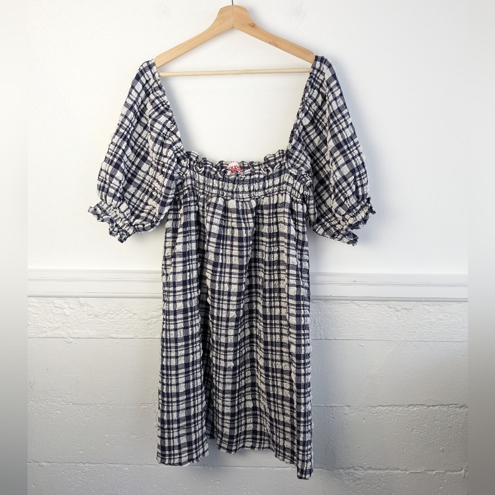 Solid & Striped Shirred Gingham Seersucker Mini D… - image 2